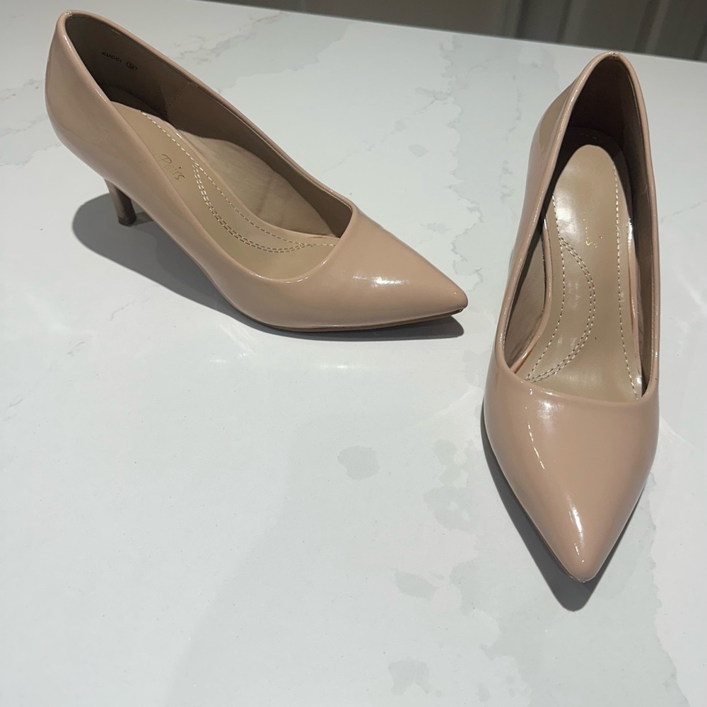 Dream Paris -Elegant Nude-Pat-Pink Heels  Sz 9